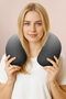 Gray Ombre Ergonomic Neck Pillow - Modern Black Gray Soft Travel Pillow - 2