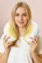 Cute Sun Pattern Ergonomic Neck Pillow - Kids & Adults Yellow White Soft Travel Pillow - 7