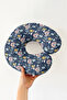 Colorful Rainbow Nature Themed Neck Pillow - Navy Blue Yellow Travel Pillow with Day and Night Pattern - 6