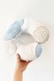 Abstract Gold Dot Detailed Ergonomic Neck Pillow - Pastel Blue Beige Modern Soft Travel Pillow - 4