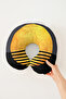 Yellow Geometric Striped Neck Pillow - Modern Design Black Gold Travel Pillow - 3