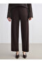 Lcw Everyday Brown Wide Leg Women's Trousers with Elastic Waist - 3