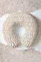 Colorful Geometric Wave Cotton Neck Pillow - Modern Striped Cream Orange Travel Pillow - 6