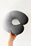 Gray Ombre Ergonomic Neck Pillow - Modern Black Gray Soft Travel Pillow - 3