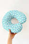 Daisy Pattern Ergonomic Neck Pillow - Blue Soft Travel Pillow with Colorful Floral Motifs - 2