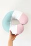 Pastel Colored Striped Ergonomic Neck Pillow - Modern Minimalist Mint Pink Soft Travel Pillow - 2