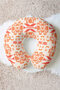 Ethnic Patterned Cotton Neck Pillow - Modern Orange Cream Adult Travel Pillow