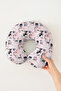 Cute Cat Cotton Neck Pillow - Pastel Pink Grey Kids & Adults Travel Pillow - 3