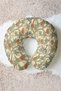 Vintage Floral Bird Ergonomic Neck Pillow - Natural Cream Orange Soft Travel Pillow