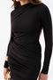 Women's Black Slim Fit Backless Long Knitted Dress - 5