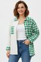 Women's Green Oversize Fit Plaid Patterned Long Sleeve 100% Cotton Shirt, Jacket, Women's Lumberjack Shirt - 7