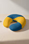 Color Block Ergonomic Neck Pillow - Modern Yellow Blue Soft Travel Pillow - 3