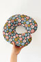 Colorful Floral Pattern Ergonomic Neck Pillow - Retro Style Pink Green Blue Travel Pillow - 6