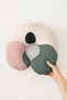 Abstract Pastel Colored Cotton Neck Pillow - Modern Minimalist Green Pink Travel Pillow - 6