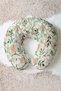 Natural Floral Pattern Cotton Neck Pillow - Vintage Botanical Green Orange Travel Pillow - 6