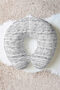 Black and White Striped Cotton Neck Pillow - Modern Minimalist Gray White Soft Travel Pillow - 4