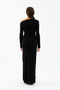 Women's Black Knot Detail Long Knitted Dress - 6