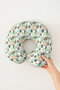 Cute Lion Forest Themed Ergonomic Neck Pillow - Kids & Adults Green Orange Travel Pillow - 5