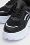 Women's Lace-Up Anorak Sneakers Black White - 3