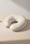 Geometric Pattern Ergonomic Neck Pillow - Modern Cream Beige Adult Travel Pillow - 3