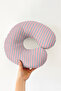 Ergonomic Striped Neck Pillow - Marine Themed Red Navy Blue White Travel Pillow - 5