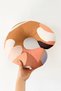 Abstract Pastel Colored Cotton Neck Pillow - Natural Tones Modern Design Soft Travel Pillow - 4