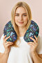 Dinosaur Patterned Cotton Neck Pillow - Colorful Space Themed Black Background Colorful Travel Pillow - 2