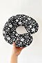 Black and White Floral Pattern Ergonomic Neck Pillow-Minimalist Kids & Adults Black Travel Pillow - 2