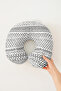 Ethnic Pattern Ergonomic Neck Pillow - Modern Black and White Adult Travel Pillow