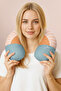 Modern Sun Pattern Cotton Neck Pillow-Minimalist Pastel Orange Green Travel Pillow