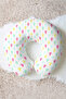 Cotton Neck Pillow with Colorful Giraffe Figure - Pastel Yellow Pink Blue Travel Pillow - 7