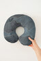 Marble Pattern Ergonomic Neck Pillow - Modern Grey Gold Striped Adult Travel Pillow - 4