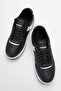 Lace-up Women's Sneakers BLACK WHITE - 5