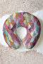 Geometric Pattern Ergonomic Neck Pillow - Colorful Modern Design Purple Pink Travel Pillow - 6