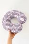 Geometric Purple Cream Colored Neck Pillow - Modern Hexagon Pattern Soft Travel Pillow - 5
