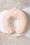 Classic Patterned Ergonomic Neck Pillow - Beige and White Travel Pillow with Ottoman Motifs - 3