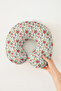 New Year Motif Neck Pillow - Pine Tree Red Green Adult Travel Pillow - 3