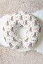 Cute Lamb Pattern Ergonomic Neck Pillow - Cloud Moon Star Themed Gray Yellow Travel Pillow - 5