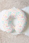 Pastel Cloud Moon Star Patterned Cotton Neck Pillow - Cute Pink Yellow Blue Travel Pillow - 3