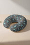 Cotton Neck Pillow with Pine Branch Leaf Pattern - Natural Botanical Gray Green Adult Travel Pillow - 2