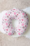 Pink Floral Spiral Ergonomic Neck Pillow - Modern Pastel Pattern Soft Travel Pillow - 3