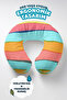 Colorful Striped Cotton Neck Pillow - Modern Pastel Orange Travel Pillow - 5