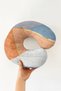 Geometric Colorful Striped Neck Pillow - Modern Striped Orange Gray Blue Travel Pillow - 3