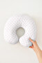 Pink Polka Dot Cotton Neck Pillow - Pastel Dotted White Pink Soft Travel Pillow - 3