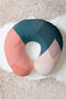Geometric Colorful Ergonomic Neck Pillow - Modern Pastel Green Pink Travel Pillow - 7