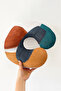 Abstract Color Block Ergonomic Neck Pillow - Modern Orange Green Black Travel Pillow - 7