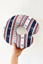 Sailor Striped Cotton Neck Pillow - Marine Themed Navy Blue Red Travel Pillow - 4