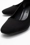 Women's Side Buckle Blunt Toe Heeled Shoes; Black Zra - 3