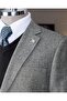 Italian Style S Slim Fit Mono Collar Wool Blended Men's Single Jacket Khaki T14811 - 3