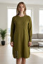 Women's Front Printed Skirt with Beaded Side Hem and Low Sleeve Tunic - 2